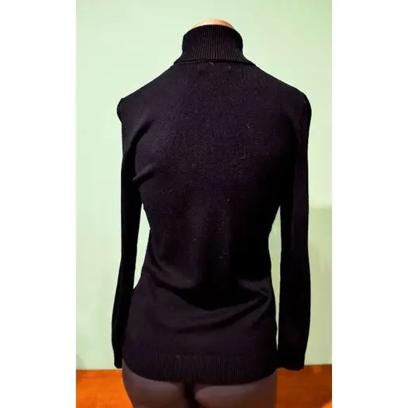 Calvin Klein Black Long Sleeve Turtleneck Sweater, Size‎ S - Picture 3 of 5